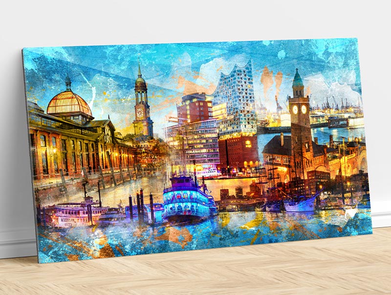 Hamburg Acrylglasbilder kaufen, moderne Hamburg Glasbilder.