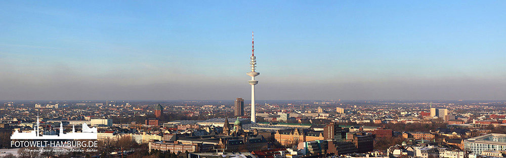 Hamburg Bild auf Leinwand, Acrylglas, Alu-Dibond - Fernsehturm Panorama