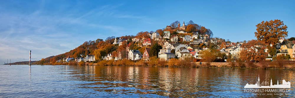 Hamburger Elbe Bild auf Leinwand - Blankenese im Herbst