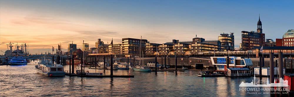 Hamburger Hafen - Sonnenuntergang am Niederhafen - Bild auf Leinwand