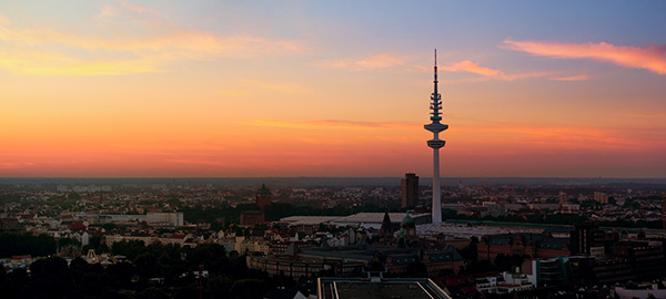 Hamburg Bild auf Leinwand - Fernsehturm Sonnenuntergang