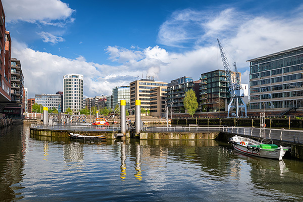 Am Sandtorhafen - Hamburg Hafencity Bild auf Leinwand, Acrylglas oder als Poster
