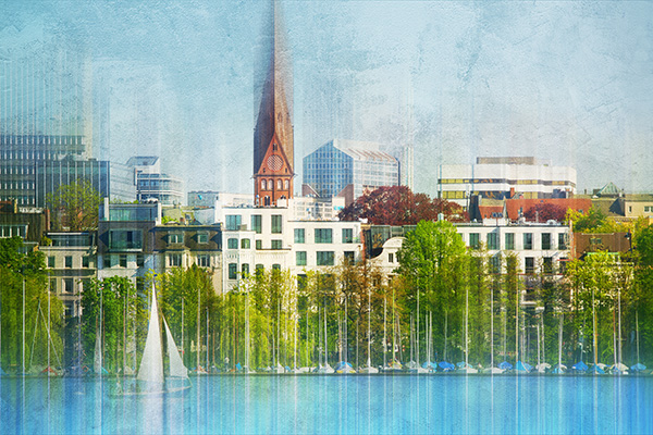 Hamburg - St. Georg - Bild auf Leinwand