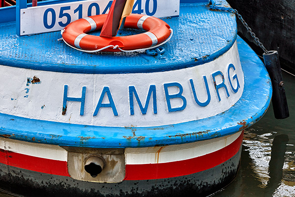 Barkasse Hamburg - Bild auf Leinwand oder Acrylglas