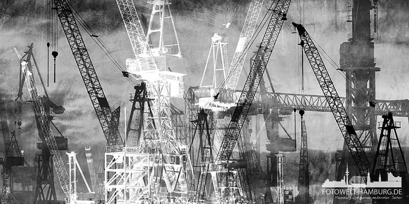 Hamburg Bilder auf Leinwand - Hamburger Hafen Abstrakt