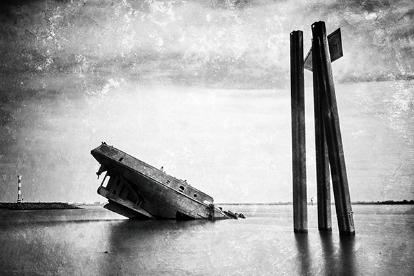 Hamburg Bild auf Leinwand schwarzweiss - Aus alten Zeiten