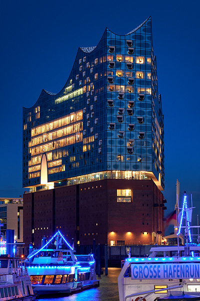Hamburg Elbphilharmonie bei Nacht - Bild auf Leinwand