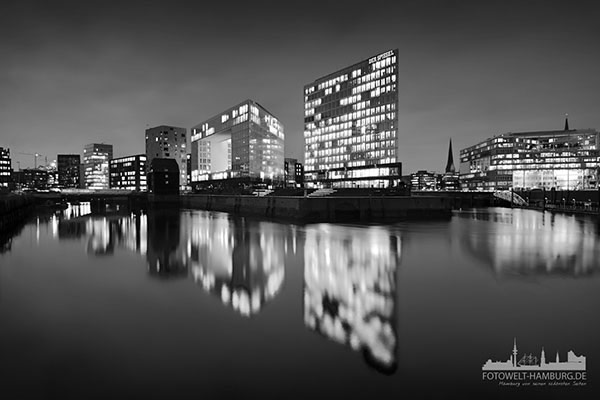 Hamburg Bild auf Leinwand schwarzweiss - An Ericusgraben