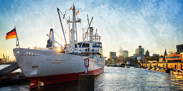 Hamburger Hafen Cap San Diego - Bild auf Leinwand
