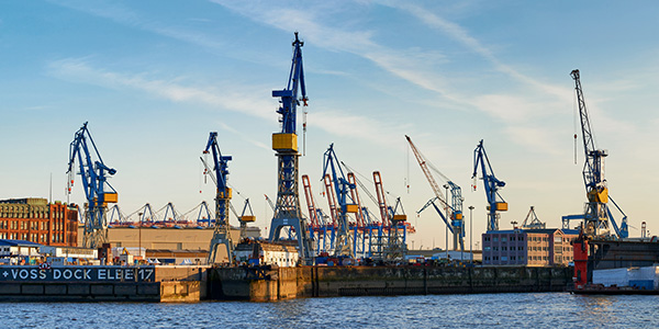 Dock Elbe 17 - Hamburger Hafen Bild auf Leinwand, Acrylglas oder als Poster