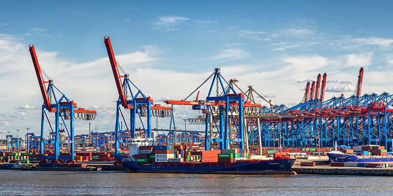 Containerterminal Burchardkai - Hamburger Hafen Bild auf Leinwand, Acrylglas, Akustikbild oder als Poster