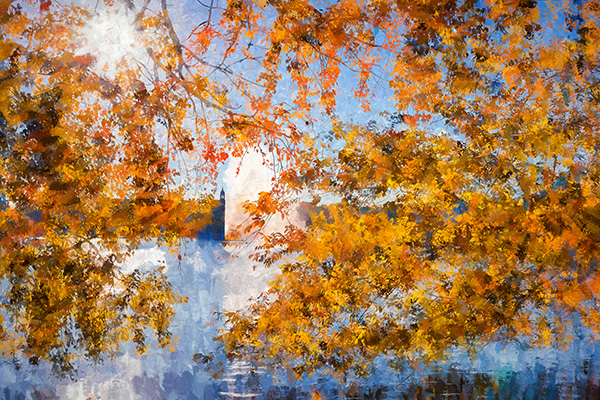Herbstliche Binnenalster - Hamburg Bild auf Leinwand, Acrylglas oder als Poster