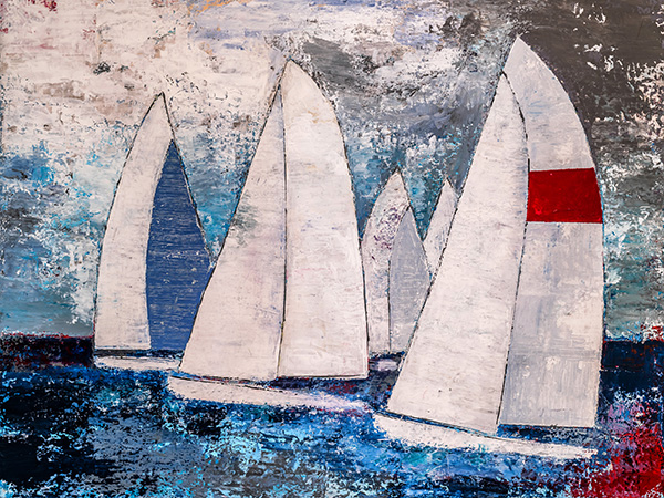 Regatta - Maritimes Gemälde als Kunstdruck auf Leinwand, Acrylglas oder als Poster